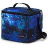 image:imageJanSport Super Snack  Insulated Lunch Bag with BPAFree Liner Zipper Top Opening and Adjustable Shoulder Strap NavyCyberspace Galaxy