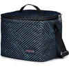 image:imageJanSport Super Snack  Insulated Lunch Bag with BPAFree Liner Zipper Top Opening and Adjustable Shoulder Strap NavyTeam Stripes BlackBlackAzul