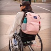 image:imageJanSport Central Adaptive Backpack  Wheelchair amp Walker Compatible TuckAway Shoulder Straps Adjustable Backrest Loops amp Anchor Straps Iconic Design Cyberspace GalaxyMia Brown White Flowers