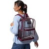 image:imageJanSport 255L Clear Pack  Large Transparent Mesh Bottom Clear  Stadium Class and Festival Approved with Water Bottle PocketCherry Lacquer
