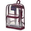 image:imageJanSport 255L Clear Pack  Large Transparent Mesh Bottom Clear  Stadium Class and Festival Approved with Water Bottle PocketCherry Lacquer