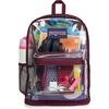 image:imageJanSport 255L Clear Pack  Large Transparent Mesh Bottom Clear  Stadium Class and Festival Approved with Water Bottle PocketCherry Lacquer