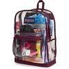 image:imageJanSport 255L Clear Pack  Large Transparent Mesh Bottom Clear  Stadium Class and Festival Approved with Water Bottle PocketCherry Lacquer