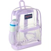 image:imageJanSport 255L Clear Pack  Large Transparent Mesh Bottom Clear  Stadium Class and Festival Approved with Water Bottle PocketPastel Lilac