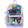 image:imageJanSport 255L Clear Pack  Large Transparent Mesh Bottom Clear  Stadium Class and Festival Approved with Water Bottle PocketPastel Lilac