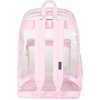 image:imageJanSport 255L Clear Pack  Large Transparent Mesh Bottom Clear  Stadium Class and Festival Approved with Water Bottle PocketPink Ice