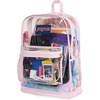 image:imageJanSport 255L Clear Pack  Large Transparent Mesh Bottom Clear  Stadium Class and Festival Approved with Water Bottle PocketPink Ice