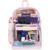 image:imageJanSport 255L Clear Pack  Large Transparent Mesh Bottom Clear  Stadium Class and Festival Approved with Water Bottle PocketPink Ice