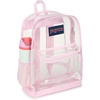 image:imageJanSport 255L Clear Pack  Large Transparent Mesh Bottom Clear  Stadium Class and Festival Approved with Water Bottle PocketPink Ice