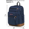 image:imageJanSport Cool Backpack with 15inch Laptop Sleeve  Large Computer Bag Rucksack with 2 Compartments Ergonomic Straps Navy  Ergonomic Straps Waterbottle Pocket Campus Weekender Travel RucksackNavy