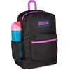 image:imageJanSport Cross Town Plus Backpack  Large Main Compartment Side Water Bottle Pocket 15Inch Padded Laptop Sleeve  Color Blocked  Mahogany HazeColor Blocked Black