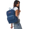 image:imageJanSport Cross Town Plus Backpack  Large Main Compartment Side Water Bottle Pocket 15Inch Padded Laptop Sleeve  Color Blocked  Mahogany HazeColor Blocked Navy