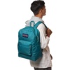 image:imageJanSport Cross Town Plus Backpack  Large Main Compartment Side Water Bottle Pocket 15Inch Padded Laptop Sleeve  Color Blocked  Mahogany HazeEmerald Pool