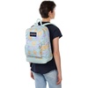 image:imageJanSport Cross Town Plus Backpack  Large Main Compartment Side Water Bottle Pocket 15Inch Padded Laptop Sleeve  Color Blocked  Mahogany HazeFaded Floral Fresh Mint