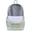 image:imageJanSport Cross Town Plus Backpack  Large Main Compartment Side Water Bottle Pocket 15Inch Padded Laptop Sleeve  Color Blocked  Mahogany HazeFaded Floral Fresh Mint