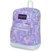 image:imageJanSport Cross Town Plus Backpack  Large Main Compartment Side Water Bottle Pocket 15Inch Padded Laptop Sleeve  Color Blocked  Mahogany HazeFluid Floral Pastel Lilac