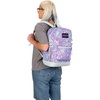 image:imageJanSport Cross Town Plus Backpack  Large Main Compartment Side Water Bottle Pocket 15Inch Padded Laptop Sleeve  Color Blocked  Mahogany HazeFluid Floral Pastel Lilac