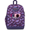 image:imageJanSport Cross Town Plus Backpack  Large Main Compartment Side Water Bottle Pocket 15Inch Padded Laptop Sleeve  Color Blocked  Mahogany HazeFlutter By Purple