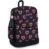 image:imageJanSport Cross Town Plus Backpack  Large Main Compartment Side Water Bottle Pocket 15Inch Padded Laptop Sleeve  Color Blocked  Mahogany HazeHappy Hearts Black