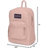 image:imageJanSport Cross Town Plus Backpack  Large Main Compartment Side Water Bottle Pocket 15Inch Padded Laptop Sleeve  Color Blocked  Mahogany HazeMisty Rose