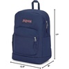 image:imageJanSport Cross Town Plus Backpack  Large Main Compartment Side Water Bottle Pocket 15Inch Padded Laptop Sleeve  Color Blocked  Mahogany HazeNavy