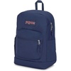 image:imageJanSport Cross Town Plus Backpack  Large Main Compartment Side Water Bottle Pocket 15Inch Padded Laptop Sleeve  Color Blocked  Mahogany HazeNavy