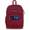 image:imageJanSport Cross Town Plus Backpack  Large Main Compartment Side Water Bottle Pocket 15Inch Padded Laptop Sleeve  Color Blocked  Mahogany HazeRusset Red