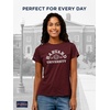 image:imageJanSport NCAA Officially Licensed Graduate Short Sleeve T Shirt for Women Soft amp Breathable CottonPolyester Blend Crewneck T Shirt with Graphic Detailing Everyday University Fan ApparelHarvard Crimson