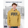 image:imageJanSport NCAA Officially Licensed Rival Hoodie Long Sleeve Unisex Sweatshirt CottonPolyester Blend DoubleLayered HoodMissouri Tigers