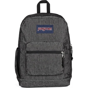 image:imageJanSport Cross Town Plus Backpack  Large Main Compartment Side Water Bottle Pocket 15Inch Padded Laptop Sleeve  Color Blocked  Mahogany HazeBlack Denim