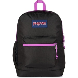 image:imageJanSport Cross Town Plus Backpack  Large Main Compartment Side Water Bottle Pocket 15Inch Padded Laptop Sleeve  Color Blocked  Mahogany HazeColor Blocked Black