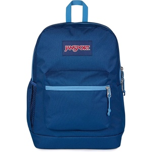 image:imageJanSport Cross Town Plus Backpack  Large Main Compartment Side Water Bottle Pocket 15Inch Padded Laptop Sleeve  Color Blocked  Mahogany HazeColor Blocked Navy