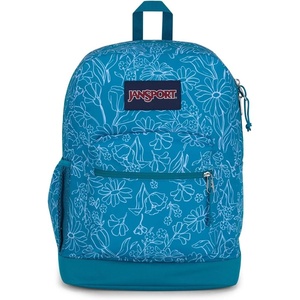 image:imageJanSport Cross Town Plus Backpack  Large Main Compartment Side Water Bottle Pocket 15Inch Padded Laptop Sleeve  Color Blocked  Mahogany HazeDelightful Daisies Green
