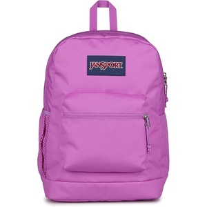 image:imageJanSport Cross Town Plus Backpack  Large Main Compartment Side Water Bottle Pocket 15Inch Padded Laptop Sleeve  Color Blocked  Mahogany HazeDigital Fuchsia