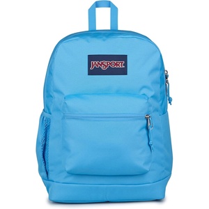 image:imageJanSport Cross Town Plus Backpack  Large Main Compartment Side Water Bottle Pocket 15Inch Padded Laptop Sleeve  Color Blocked  Mahogany HazeElectric Azul