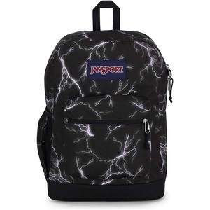 image:imageJanSport Cross Town Plus Backpack  Large Main Compartment Side Water Bottle Pocket 15Inch Padded Laptop Sleeve  Color Blocked  Mahogany HazeElectric Bolts