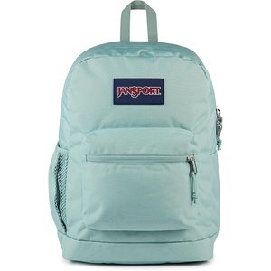 image:imageJanSport Cross Town Plus Backpack  Large Main Compartment Side Water Bottle Pocket 15Inch Padded Laptop Sleeve  Color Blocked  Mahogany HazeFaded Sage