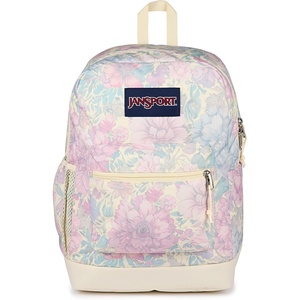 image:imageJanSport Cross Town Plus Backpack  Large Main Compartment Side Water Bottle Pocket 15Inch Padded Laptop Sleeve  Color Blocked  Mahogany HazeFaded Tapestry