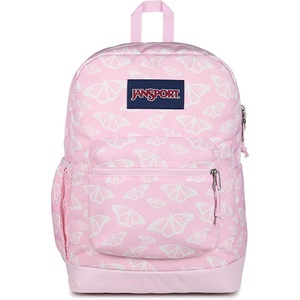 image:imageJanSport Cross Town Plus Backpack  Large Main Compartment Side Water Bottle Pocket 15Inch Padded Laptop Sleeve  Color Blocked  Mahogany HazeFlutter By Pink Ice