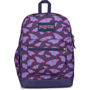 image:imageJanSport Cross Town Plus Backpack  Large Main Compartment Side Water Bottle Pocket 15Inch Padded Laptop Sleeve  Color Blocked  Mahogany HazeFlutter By Purple