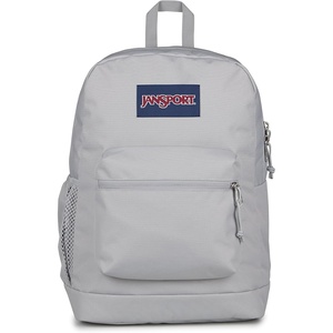 image:imageJanSport Cross Town Plus Backpack  Large Main Compartment Side Water Bottle Pocket 15Inch Padded Laptop Sleeve  Color Blocked  Mahogany HazeGrounded Grey