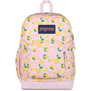 image:imageJanSport Cross Town Plus Backpack  Large Main Compartment Side Water Bottle Pocket 15Inch Padded Laptop Sleeve  Color Blocked  Mahogany HazeLemonade Stand Pink