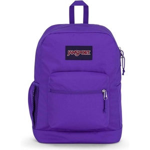 image:imageJanSport Cross Town Plus Backpack  Large Main Compartment Side Water Bottle Pocket 15Inch Padded Laptop Sleeve  Color Blocked  Mahogany HazeParty Plum