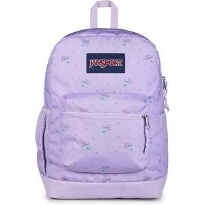 image:imageJanSport Cross Town Plus Backpack  Large Main Compartment Side Water Bottle Pocket 15Inch Padded Laptop Sleeve  Color Blocked  Mahogany HazePastel Petals Lilac