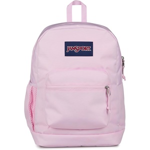 image:imageJanSport Cross Town Plus Backpack  Large Main Compartment Side Water Bottle Pocket 15Inch Padded Laptop Sleeve  Color Blocked  Mahogany HazePink Ice