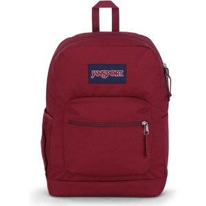 image:imageJanSport Cross Town Plus Backpack  Large Main Compartment Side Water Bottle Pocket 15Inch Padded Laptop Sleeve  Color Blocked  Mahogany HazeRusset Red