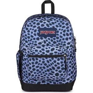 image:imageJanSport Cross Town Plus Backpack  Large Main Compartment Side Water Bottle Pocket 15Inch Padded Laptop Sleeve  Color Blocked  Mahogany HazeSurreal Spots