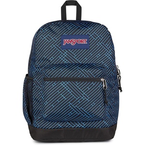 image:imageJanSport Cross Town Plus Backpack  Large Main Compartment Side Water Bottle Pocket 15Inch Padded Laptop Sleeve  Color Blocked  Mahogany HazeTeam Stripes