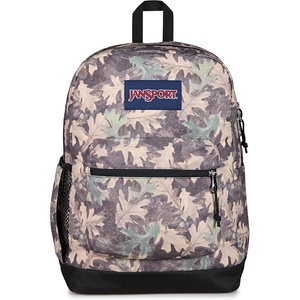 image:imageJanSport Cross Town Plus Backpack  Large Main Compartment Side Water Bottle Pocket 15Inch Padded Laptop Sleeve  Color Blocked  Mahogany HazeWoodland Camo