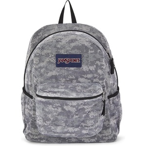 image:imageJanSport Eco Mesh Backpack Red Tape 17 x 125 x 6  Large SemiTransparent Bag for Adults with Laptop Sleeve Padded Back Panel Black8 Bit Camo